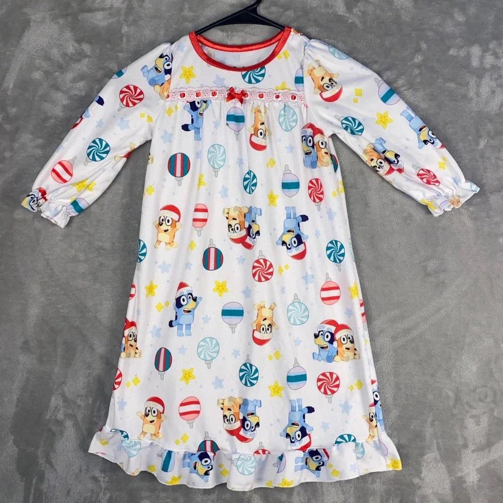 Bluey Kids‎ Nightgown Size 3T Flame Resistant Long Sleeve Pajamas